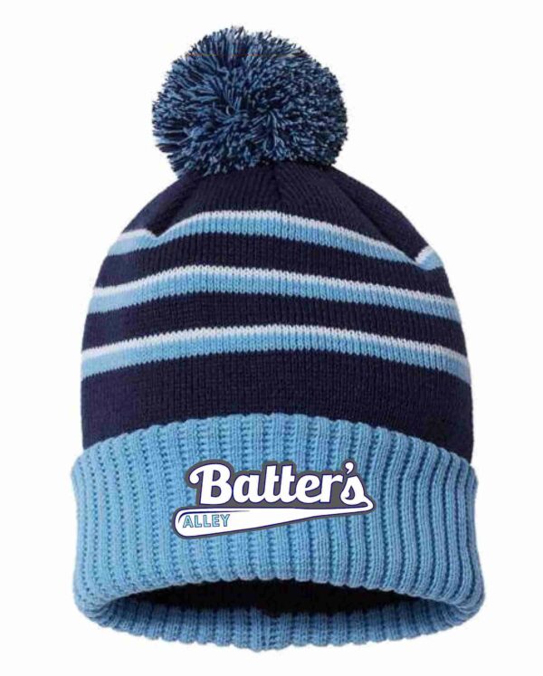 Richardson Striped Pom Beanie Hat - Image 2